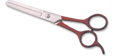 K-138-Thinning Scissors Half Colour Coated Maroon