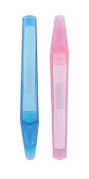 4028A Ceramic Nail File/ Cuticle Pusher in Vacuum Formed Case-Pink or Blue