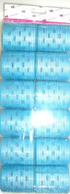 TM 15/3 " Very Good" Velcro Hair Rollers with Aluminium Core (Regular Tape)-Blue Colour-38mm Dia-12/pack