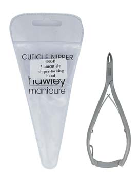 4003B-Hawley Cuticle Nipper 3mm Jaw with Two Arm Double Spring with Locking Handles in High Grade Stainless Steel