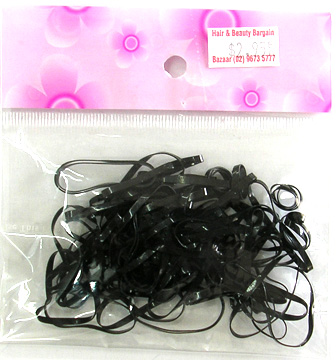 Rubber Bands Medium- Black coloured in a polyheader bag