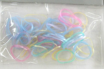 Rubber Bands Small-Multi coloured (Pastel) in a polyheader bag