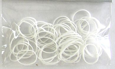 Rubber Bands Small-White-in a polyheader bag