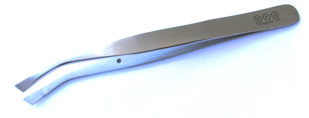 UFO Professional Tools-Curved/Angulated Tweezer-Silver (uncoloured)