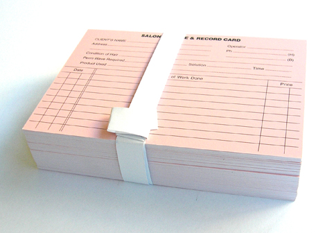Salon Customer Record Cards (Hair & Beauty Brand)-Pack of 100