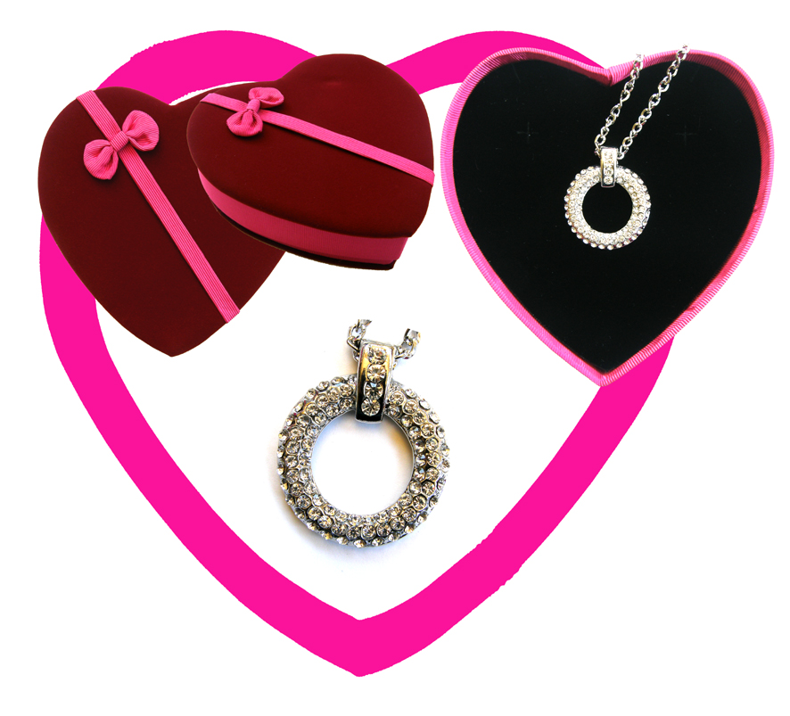 Valentines Premium Boxed Jewellery (Necklace & Pendant) Gift Set-Design E