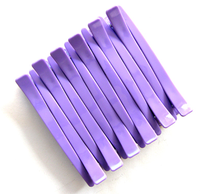 UFO Professional Long Super Slim Duckbill Clips-Plastic Top/Plastic Base-12 Per Pack-9.5cm-Solid Purple Colour