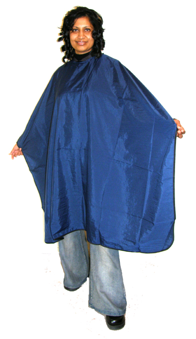 Impresso "Crinkle" Woven 2 Tone Water Repellent Hairdressing Cape-Blue