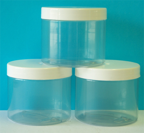 Plastic Jar 250g Clear with White Lid