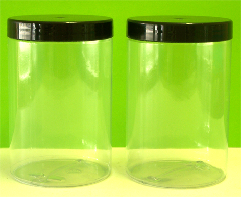 Plastic Jar 500g Clear with Black Lid-sold individually