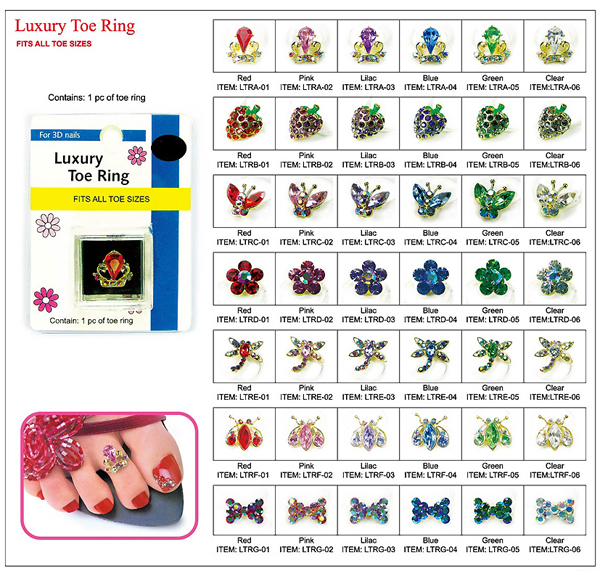 LTRA 01-Luxury Toe Ring-Shape: Crown-Red